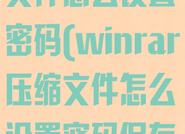 winrar压缩文件怎么设置密码(winrar压缩文件怎么设置密码保存)