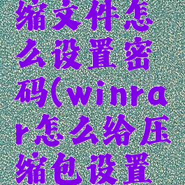 winrar压缩文件怎么设置密码(winrar怎么给压缩包设置密码)