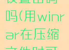 winrar压缩时可以设置密码吗(用winrar在压缩文件时可以设置密码吗?)