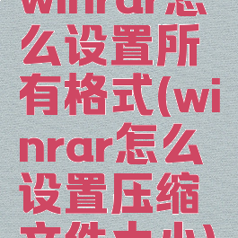 winrar怎么设置所有格式(winrar怎么设置压缩文件大小)