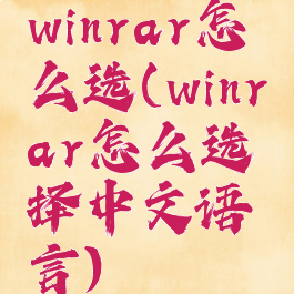 winrar怎么选(winrar怎么选择中文语言)