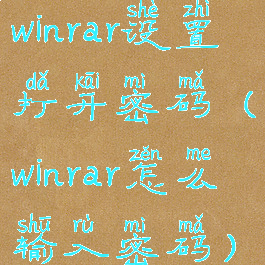 winrar设置打开密码(winrar怎么输入密码)