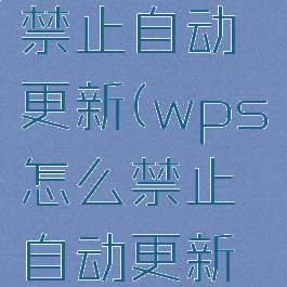 wps怎么禁止自动更新(wps怎么禁止自动更新页面)