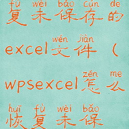 wps怎样恢复未保存的excel文件(wpsexcel怎么恢复未保存文件)