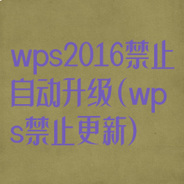 wps2016禁止自动升级(wps禁止更新)