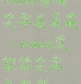 todesk传输文件速度慢(todesk远程传文件不能用)