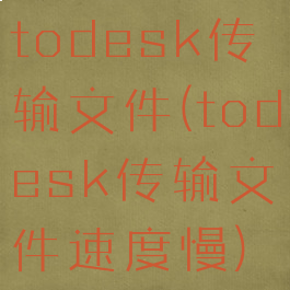 todesk传输文件(todesk传输文件速度慢)