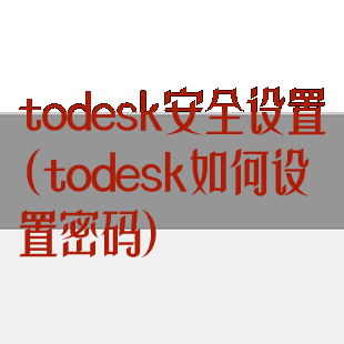 todesk安全设置(todesk如何设置密码)