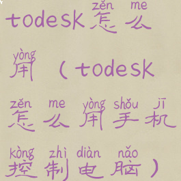 todesk怎么用(todesk怎么用手机控制电脑)