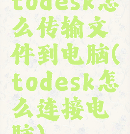 todesk怎么传输文件到电脑(todesk怎么连接电脑)