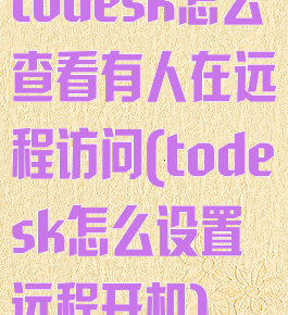 todesk怎么查看有人在远程访问(todesk怎么设置远程开机)