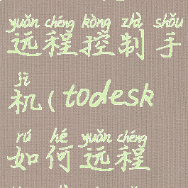 todesk怎么远程控制手机(todesk如何远程控制电脑)