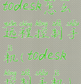 todesk怎么远程控制手机(todesk控制手机)