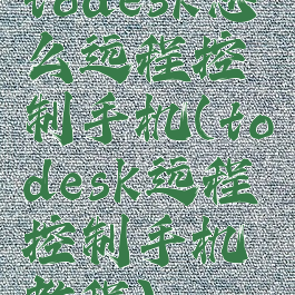 todesk怎么远程控制手机(todesk远程控制手机教程)