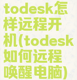 todesk怎样远程开机(todesk如何远程唤醒电脑)