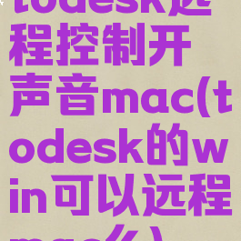 todesk远程控制开声音mac(todesk的win可以远程mac么)