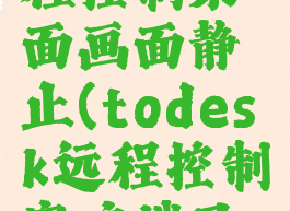 todesk远程控制桌面画面静止(todesk远程控制客户端已停止工作)