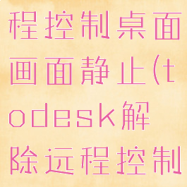 todesk远程控制桌面画面静止(todesk解除远程控制)