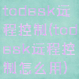 todesk远程控制(todesk远程控制怎么用)