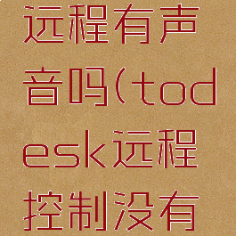 todesk远程有声音吗(todesk远程控制没有声音)