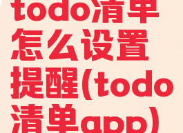 todo清单怎么设置提醒(todo清单app)