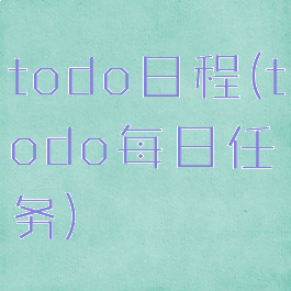 todo日程(todo每日任务)