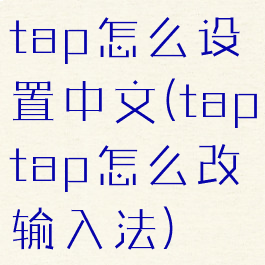 tap怎么设置中文(taptap怎么改输入法)