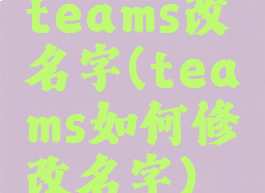 teams改名字(teams如何修改名字)