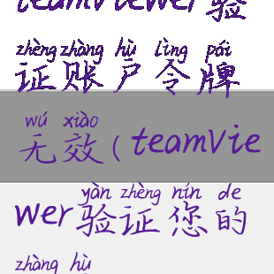 teamviewer验证账户令牌无效(teamviewer验证您的账户)