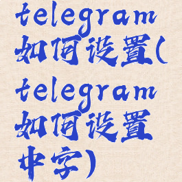 telegram如何设置(telegram如何设置中字)