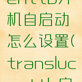 translucenttb开机自启动怎么设置(translucenttb启动不了)