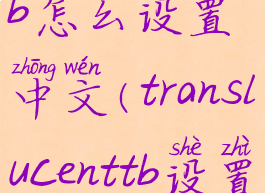 translucenttb怎么设置中文(translucenttb设置翻译)