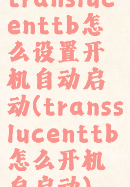 translucenttb怎么设置开机自动启动(transslucenttb怎么开机自启动)