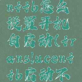 translucenttb怎么设置开机自启动(translucenttb启动不了)