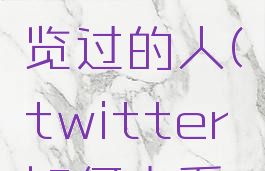 twitter怎么找浏览过的人(twitter如何查看浏览记录)