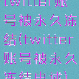 twitter账号被永久冻结(twitter账号被永久冻结申述)