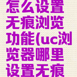 uc浏览器怎么设置无痕浏览功能(uc浏览器哪里设置无痕浏览)