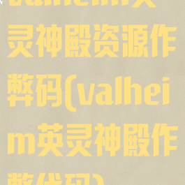 valheim英灵神殿资源作弊码(valheim英灵神殿作弊代码)