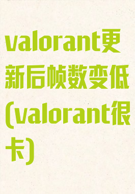 valorant更新后帧数变低(valorant很卡)