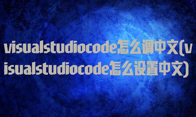 visualstudiocode怎么调中文(visualstudiocode怎么设置中文)