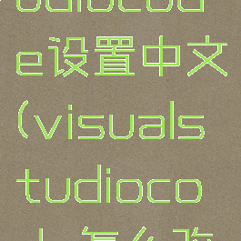 visualstudiocode设置中文(visualstudiocode怎么改中文)