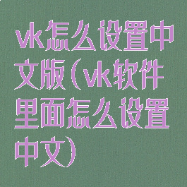 vk怎么设置中文版(vk软件里面怎么设置中文)