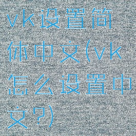 vk设置简体中文(vk怎么设置中文?)