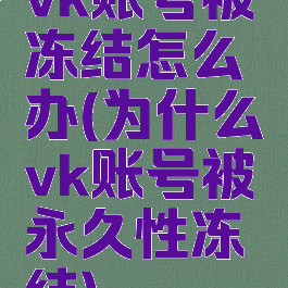 vk账号被冻结怎么办(为什么vk账号被永久性冻结)