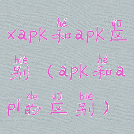 xapk和apk区别(apk和api的区别)