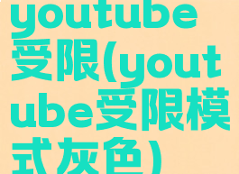 youtube受限(youtube受限模式灰色)