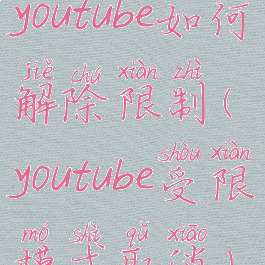 youtube如何解除限制(youtube受限模式取消)