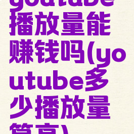 youtube播放量能赚钱吗(youtube多少播放量算高)