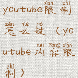 youtube限制怎么破(youtube内容限制)