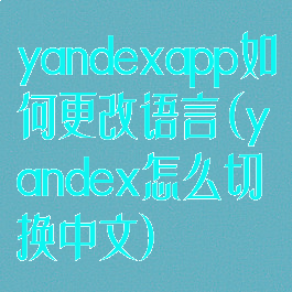 yandexapp如何更改语言(yandex怎么切换中文)